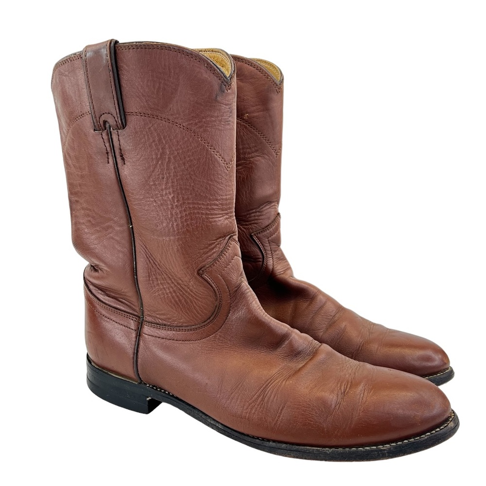 Justin Boots Brown Classic Roper Western Boots